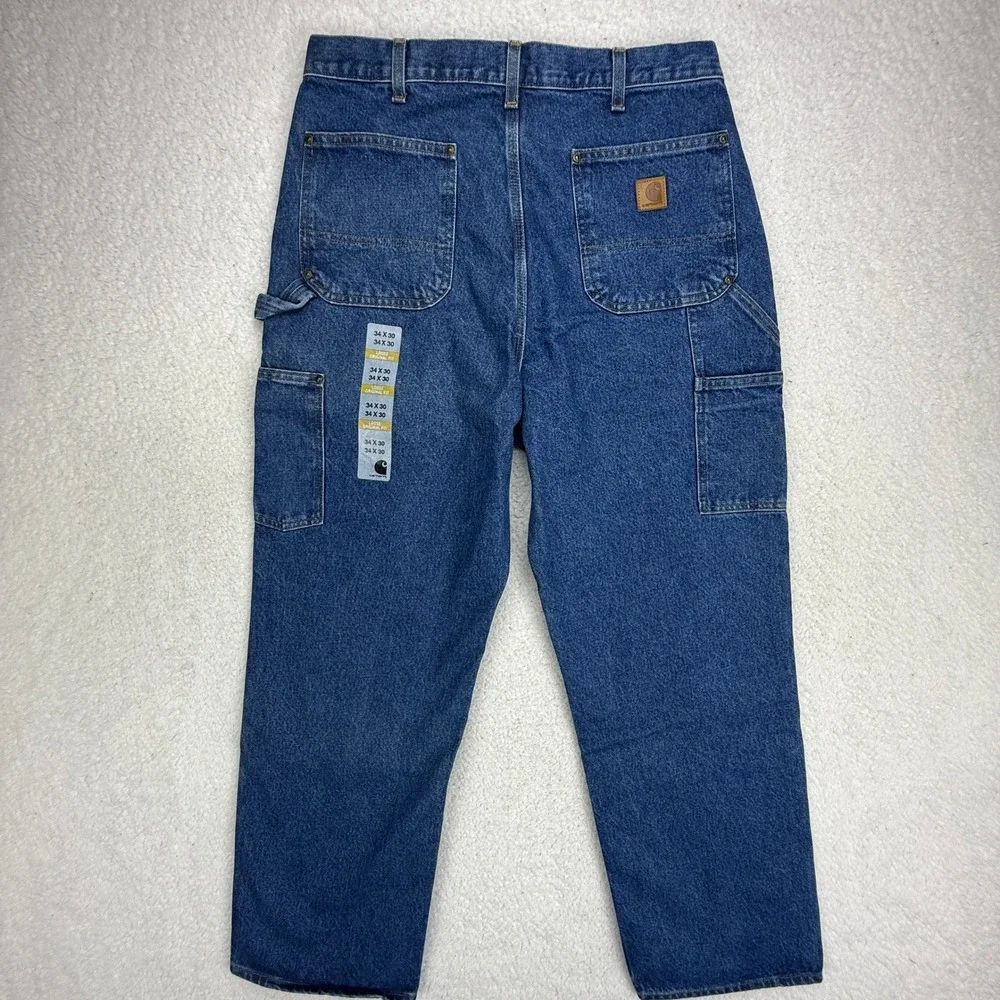 Carhartt Double Front Washed Logger Dungaree Jeans B73 DST Darkstone 34x30 NWT